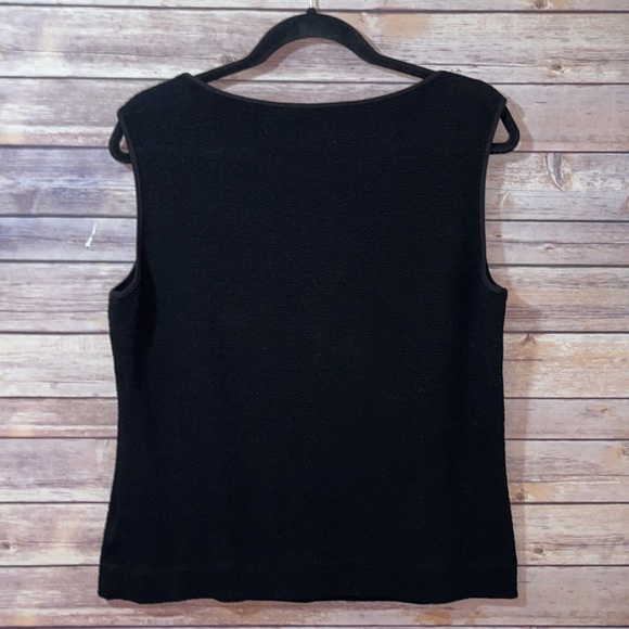⭐️ Perri Cutten Sleeveless Black Textured Top Size Large - Picture 6 of 6